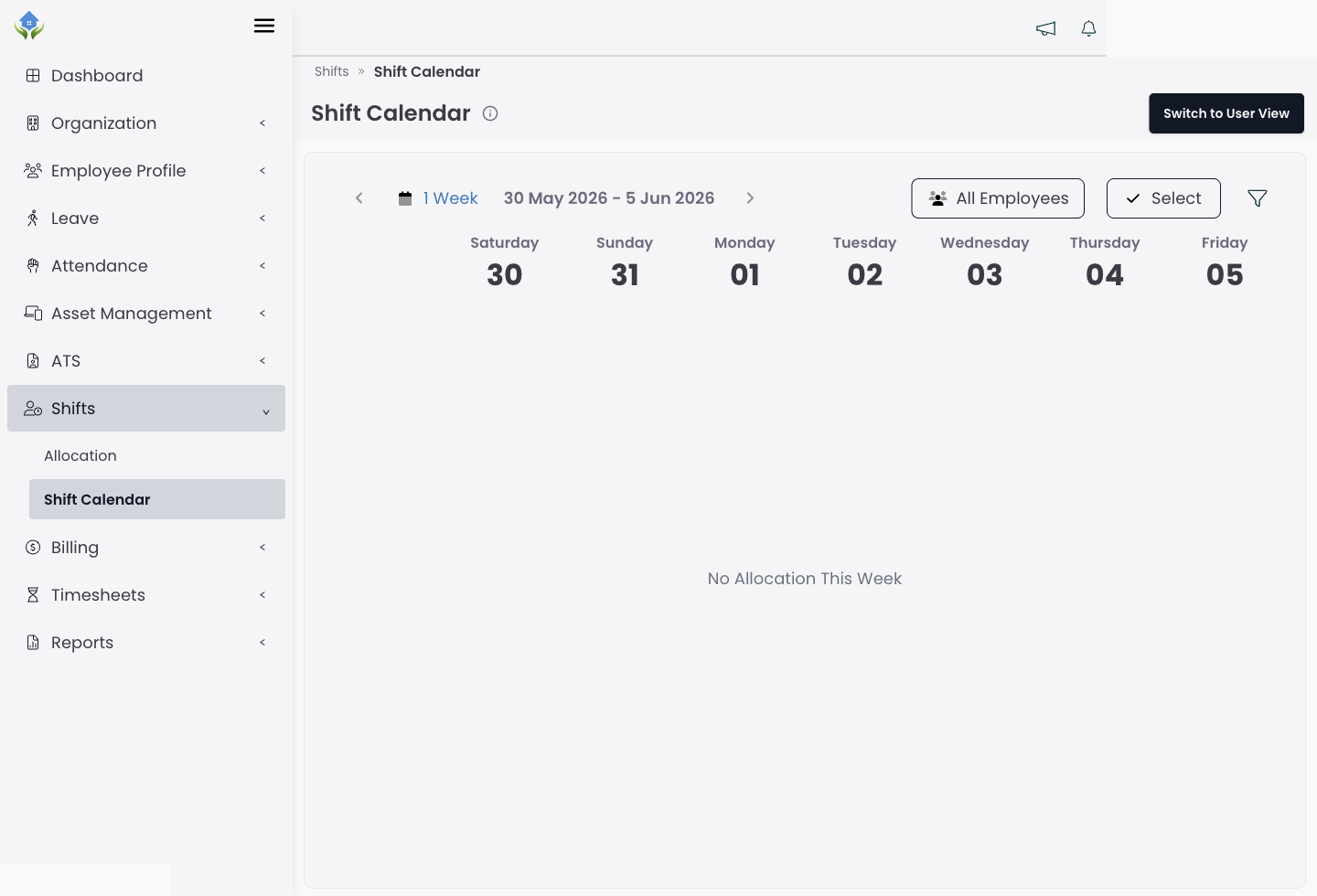 Staafin shift calendar screen screenshot